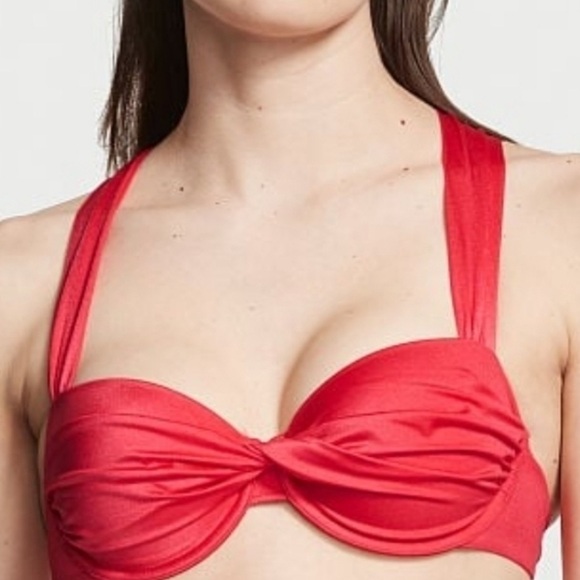 NWT Victoria’s Secret Twist Front Balconette Swim Top 36DDD - Picture 1 of 6